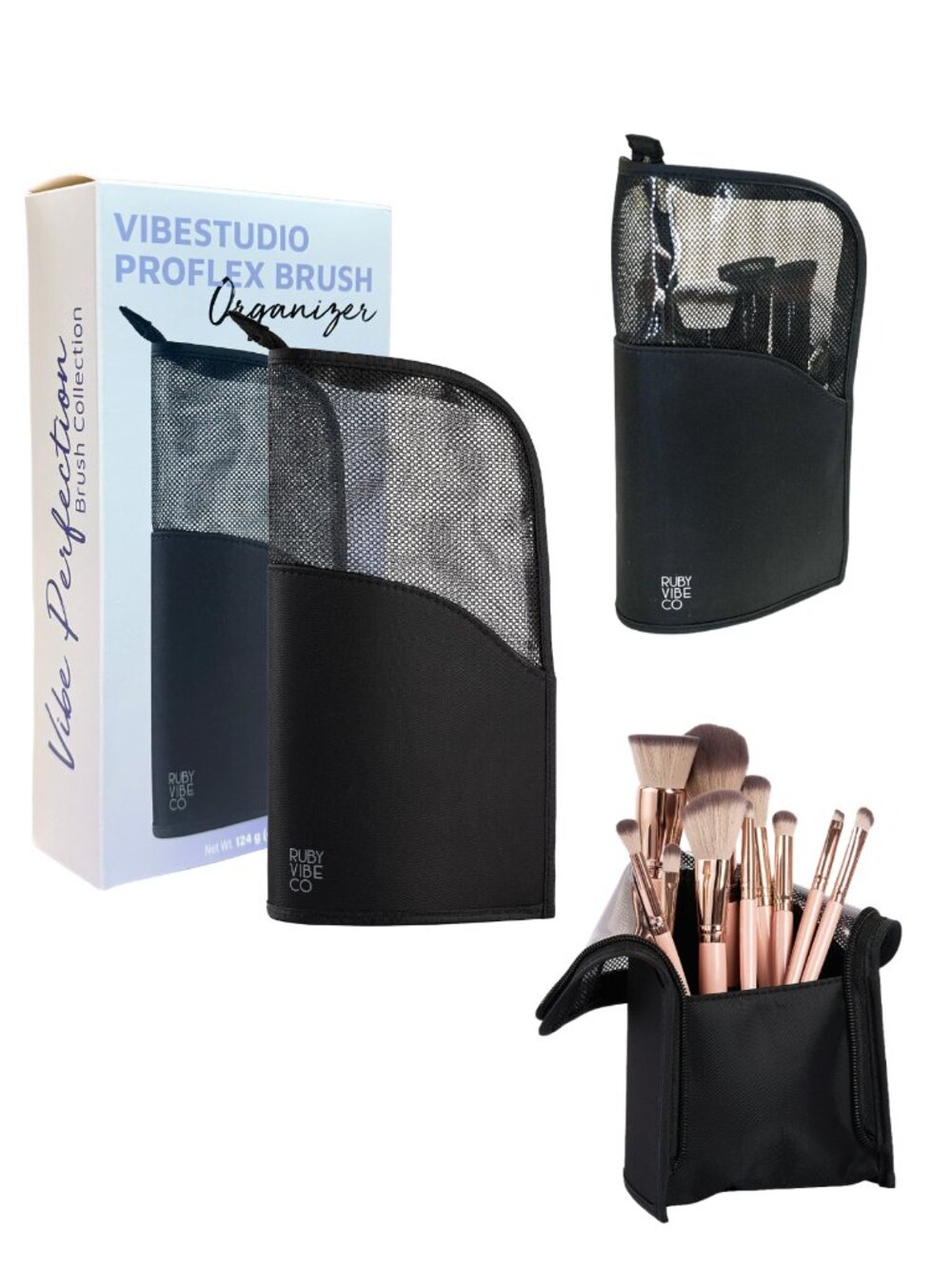 Makeup Brush Bag Travel Makeup Brush Holder Large Capacity Foldable